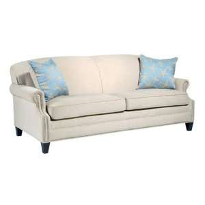   Inset Arm Fabric Upholstered Sofa w/ Decorative Silver Nailhead Trim