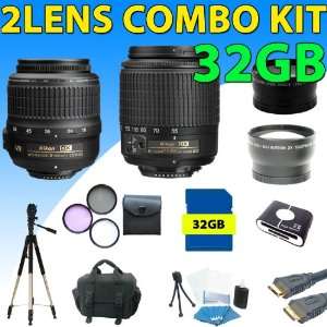 Nikon 18 55mm Vr Af s Dx Nikkor Lens + Nikon 55 200mm Ed Af s Dx Lens 