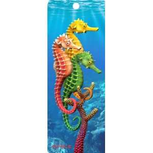  Seahorses, 3 D Bookmark with Tassel