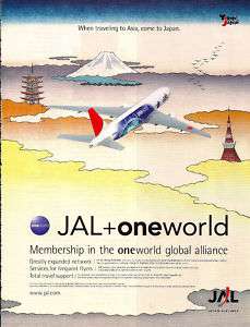 JAPAN AIRLINES BOEING 777 JAL + ONEWORLD ASIA JAPAN AD  