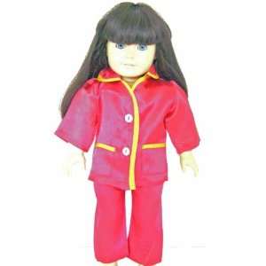  American Girl Doll Clothes Red Satin Pajamas: Toys & Games