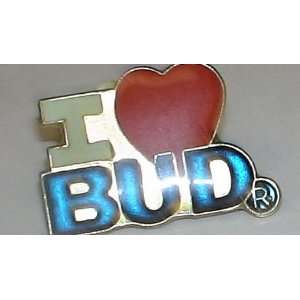  Vintage Enamel Pin  Budweiser I Love BUD 