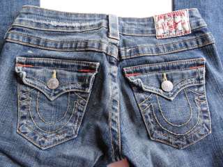 True Religion Blue Jeans Joey Size 25 (28 W x 31 L ) Petite Twisted 