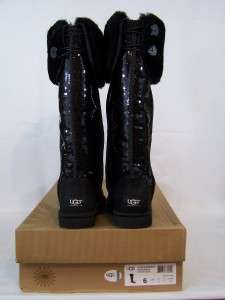   KNEE BAILEY BUTTON SPARKLES/SEQUIN Boots Size 6/ UK 4.5/ EU 37  