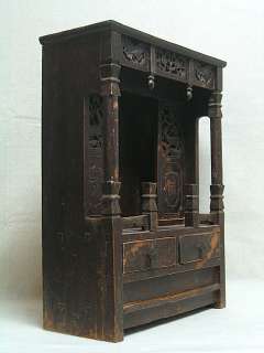 Chinese Antique Carved Wooden Buddha House Stand T13 07  