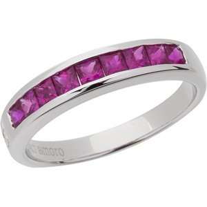  Nine Stone Ruby Band in 18kt White Gold Amoro Jewelry