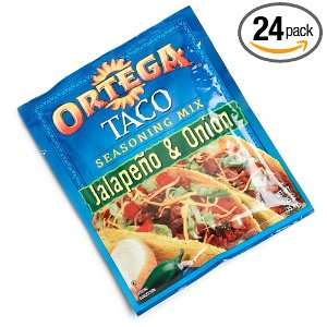 Ortega Taco Seasoning Mix, Jalapeno & Onion, 1.25 Ounce Packets (Pack 
