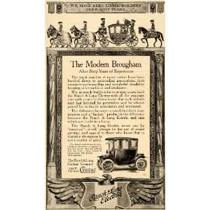 1912 Ad Brougham Rauch Lang Electric Carriage Company   Original Print 
