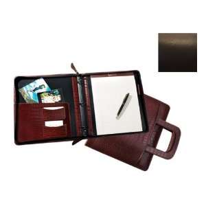   BROWN Zipper Portfolio with Retratcable Handle   Brown Office