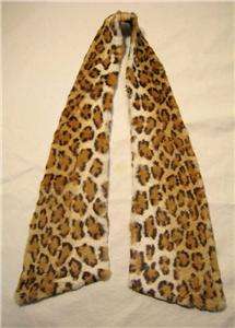 Gorgeous Leopard Fur Ruched Satin Muff Purse Matching Vintage Scarf 