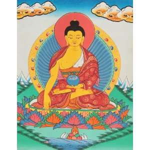  Shakyamuni Buddha in Bhumisparsha Mudra   Tibetan Thangka 