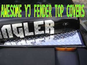 Jeep YJ Wrangler Diamond Plate Fender Top Covers NICE!!  