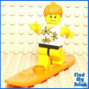 M109 Lego Female Surfer Minifigure with Surfboard   NEW  