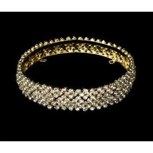  Gold Rhineston Bun Wrap Headpiece Jewelry