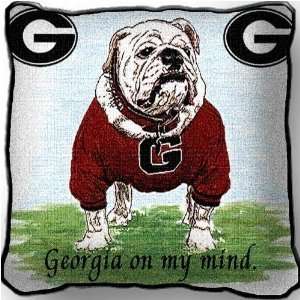  Univ of Georgia On My Mind Pillow   17 x 17 Pillow   Georgia 