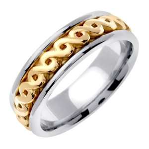   Gold comfort fit Infinity Love Knot Celtic Womens 7 mm Wedding Band