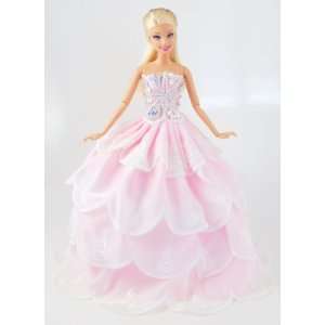  Pink Wedding Gown Dress with Lots of Ruffles Comes with 