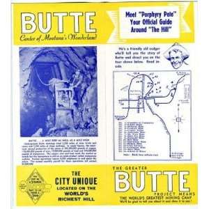  Butte Montana Brochure 1950 Porphyry Pete 