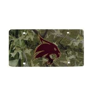   : Texas State Bobcats License Plate/Camo/Supercat: Sports & Outdoors