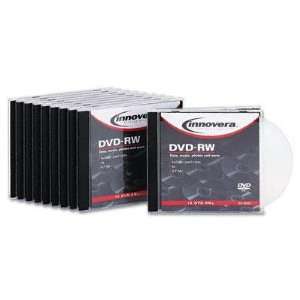  DVD RW Discs 4.7GB 4x w/Jewel Cases Silver 10 Office 