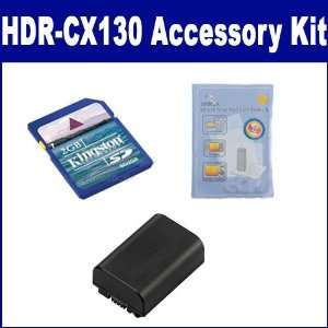  Sony HDR CX130 Camcorder Accessory Kit includes KSD2GB 