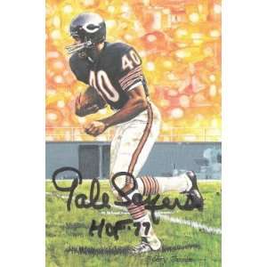   Gale Sayers Signed Chicago Bears Goal Line Art Card 