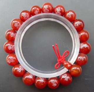 Red Agate Fo Lotus Beads Buddhist Prayer Mala Bracelet  