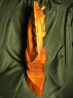 17 Suar Wood Hand Carved Standing Horse Portrait / Head