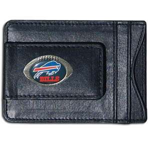 Buffalo Bills Fine Leather Money Clip Wallet (NEW) NFL Mens Billfold 