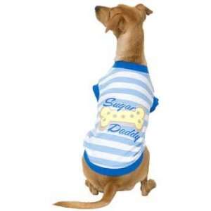   Pet Ethical Sugar Daddy Striped Dog Tee Blue   X Small