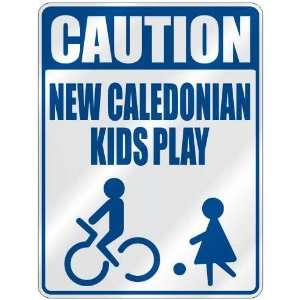 CAUTION NEW CALEDONIAN KIDS PLAY  PARKING SIGN NEW CALEDONIA