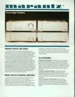 Marantz MA 24, MA 22, SC 22, PH 22 Amplifier Brochure  