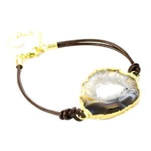  Nina Nguyen Starry Night Brown Leather Bracelet with 