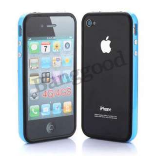 pcs Color For iPhone 4 4S TPU Bumper Frame Silicone Skin Case With 