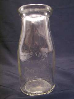 ANTIQUE HALF PINT BUPPS DAIRY BOTTLE HANOVER PA MILK PRESSED CLEAR 