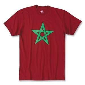  Objectivo Moroccan Flag Soccer T Shirt (Maroon) Sports 