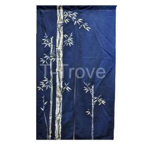  Noren or Door Curtain Blue with Bamboo: Home & Kitchen
