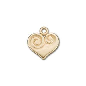    Gold Plated Pewter Spiral Heart Charm Arts, Crafts & Sewing