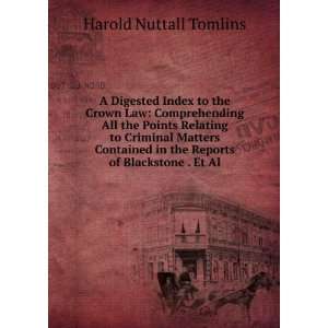   of Blackstone . Et Al. Harold Nuttall Tomlins  Books