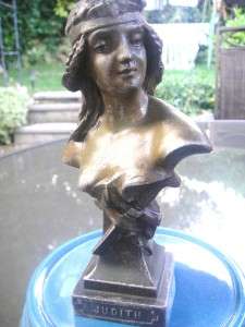 Art Sculpture Bust Spelter /bronze signed Judith  