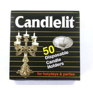  Candlelit Aluminum Candle Holders   Disposable   50 Pcs 