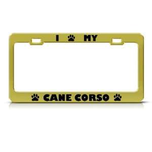  Cane Corso Dog Gold Animal Metal License Plate Frame Tag 