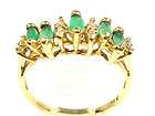 Emerald Cocktail Ring .58 ctw cluster Diamond accents 1
