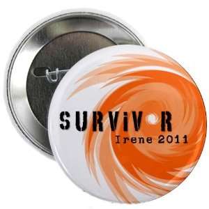 SURVIVOR 2011 Hurricane Irene Orange 2.25 inch Pinback 