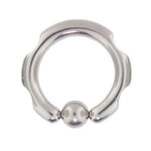  Notched Captive Bead Rings 8 Gauge Body Jewelry: Jewelry