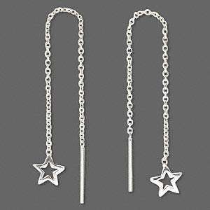 Sterling Silver 925 Thread Earrings Chain Bead Findings  