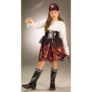    Caribbean Pirate Girl Costume Child Size 4 6 Small: Toys & Games