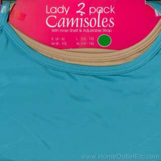 WOMENS 2 Pack CAMISOLES Cami Shirt Tank ASSORTED COLORS  