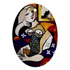  Woman with Book Picasso Ornament (Oval)