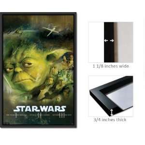  Framed Star Wars Poster Yoda Blu Ray Cover 1448: Home 